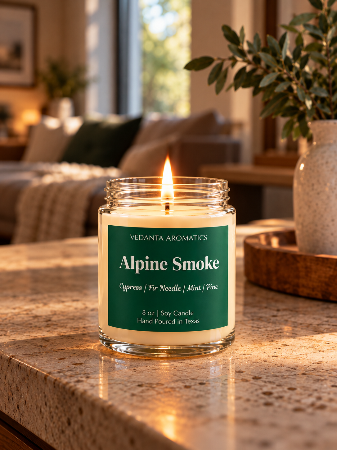 Alpine Smoke – Evergreen & Smoky Woods Soy Candle