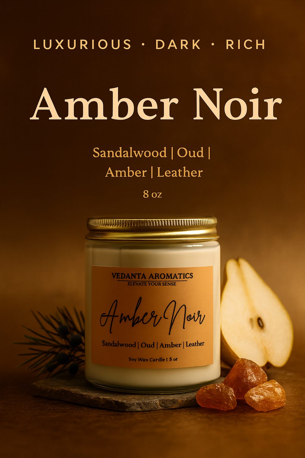 Amber Noir Soy Wax Candle