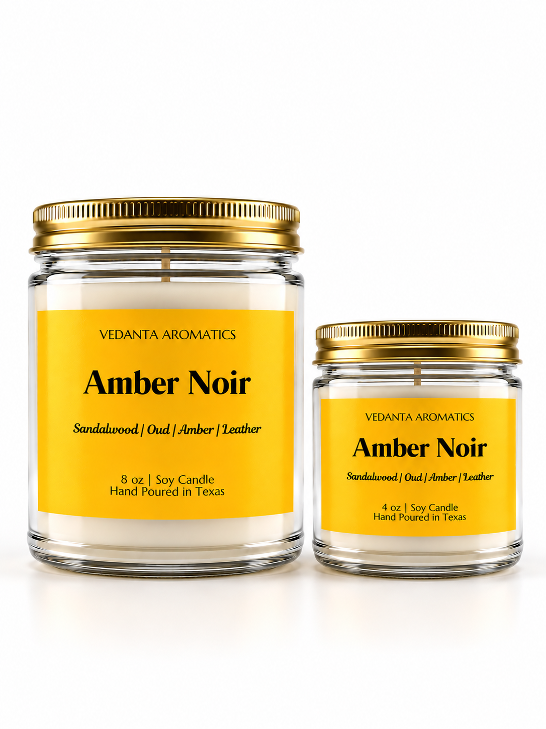 Amber Noir – Sandalwood & Smoky Oud Soy Candle