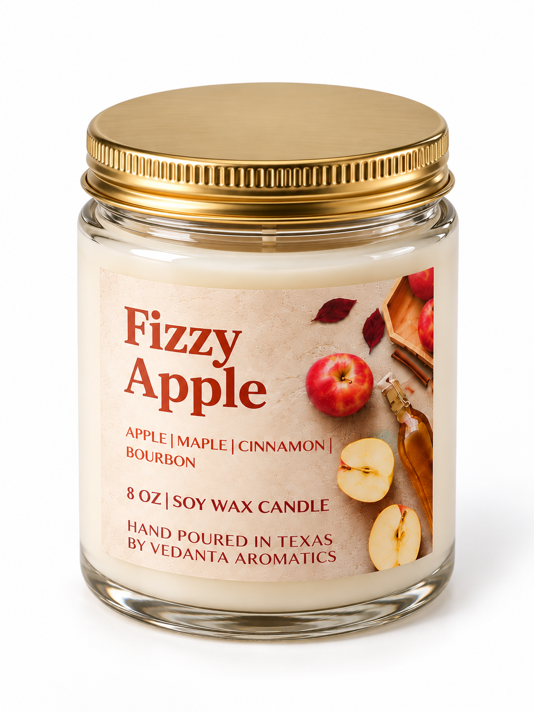 Fizzy Apple - Apple Maple Bourbon Holiday Candle -  4 oz | 8 oz