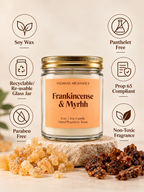 Frankincense & Myrrh - Soy Wax Candle 4 oz | 8 oz