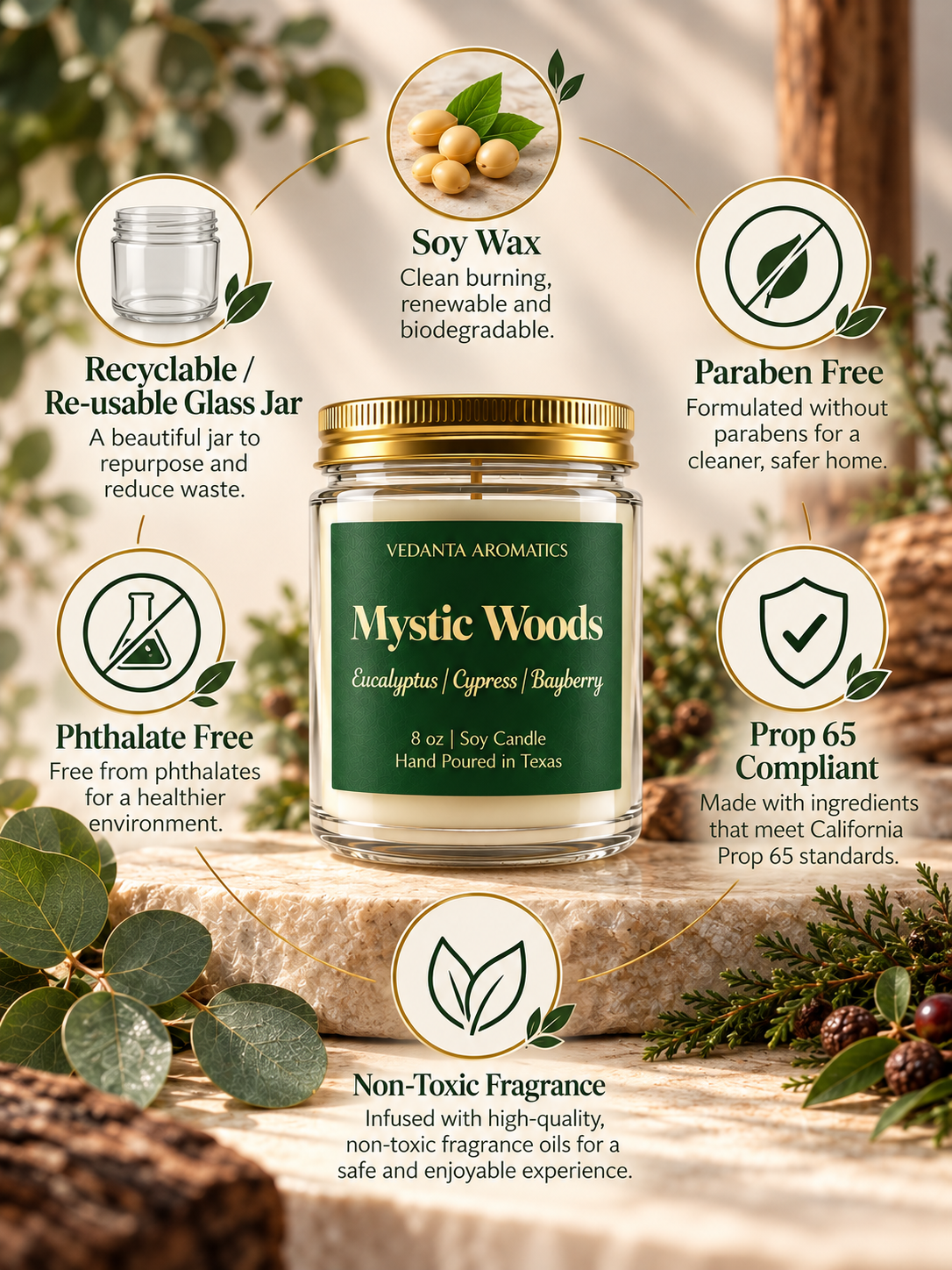 Mystic Woods - Soy Wax Candle 4 oz | 8 oz