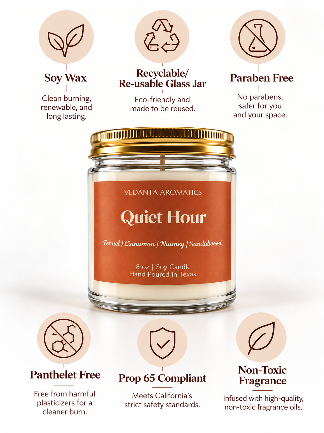 Quite Hour - Soy Wax Candle 4 oz | 8 oz