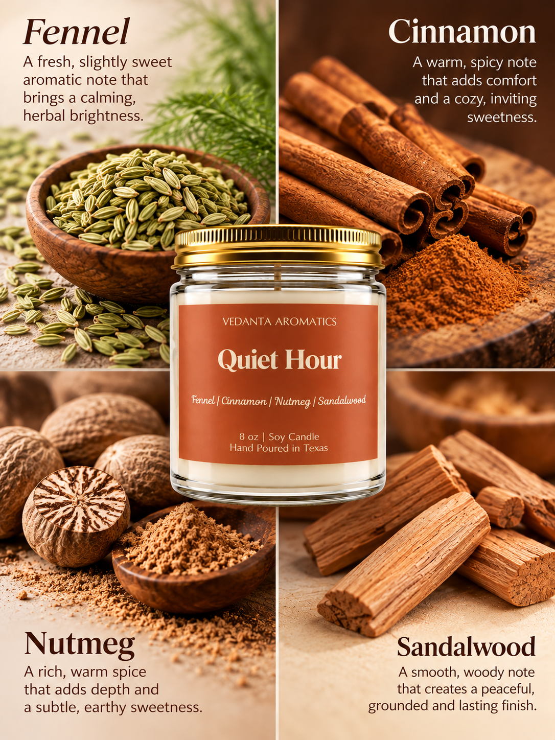 Quite Hour - Soy Wax Candle 4 oz | 8 oz
