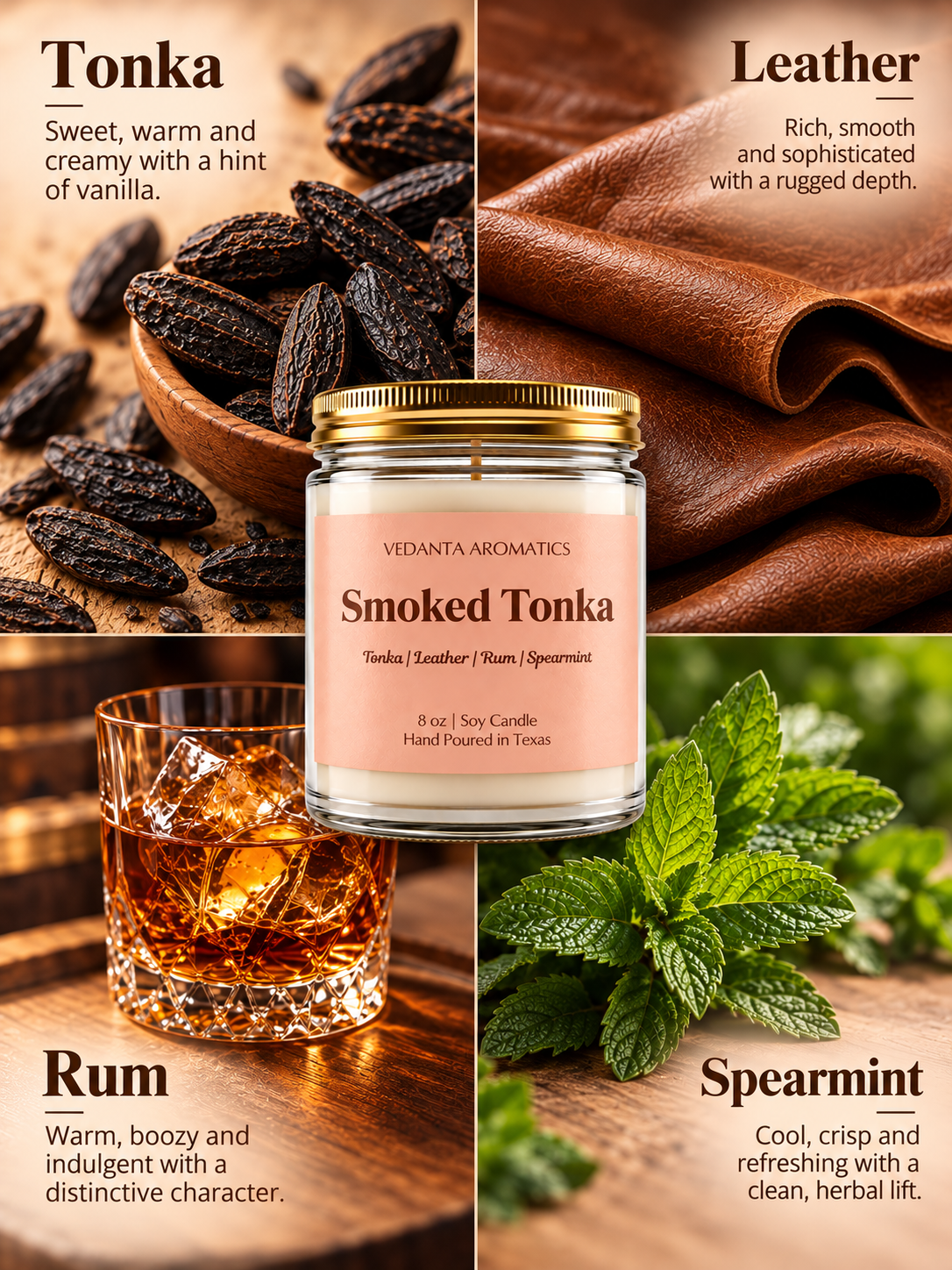 Smoked Tonka – Tonka, Leather & Oud Soy Candle