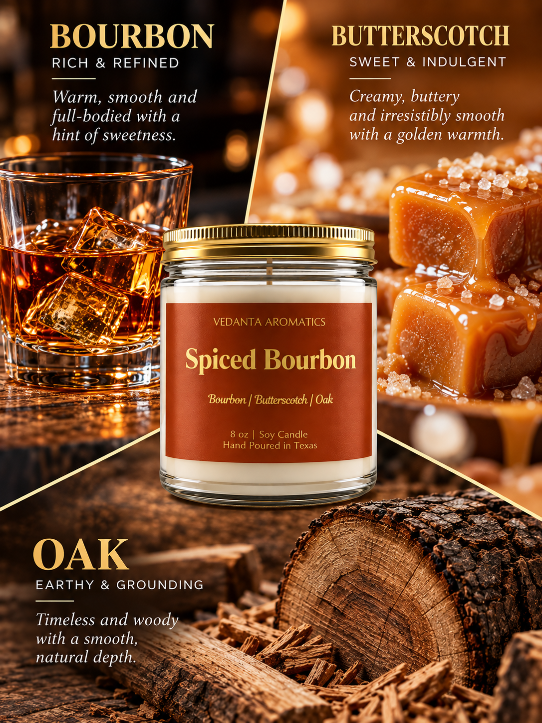 Spiced Burbon - Soy Wax Candle 4 oz | 8 oz