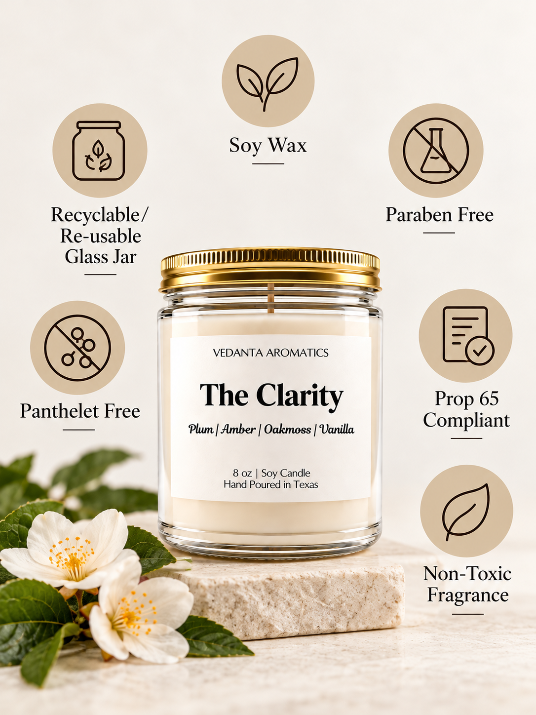 The Clarity - Soy Wax Candle 4 oz | 8 oz